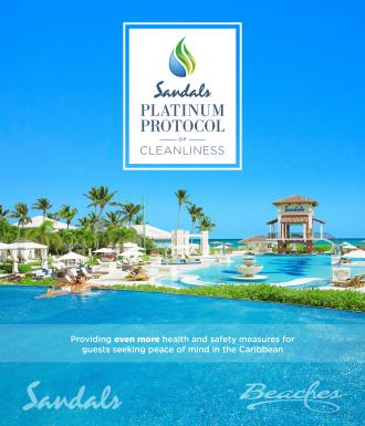 The resort adheres to Sandals' Platinum Protocols Guide