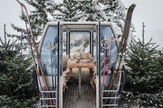 The Carlton's fondue gondolas seat four