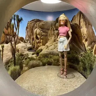 Visitors can see Barbie surrounded by Greater Palm Springs landscapes